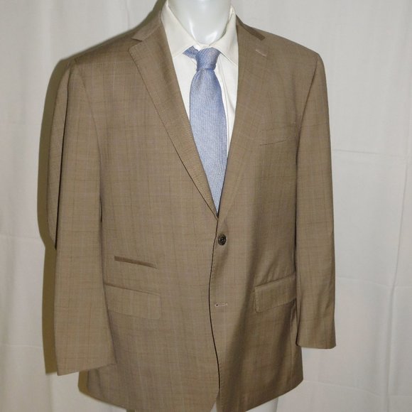 Trunk Club Custom Brown Plaid Two Button Blazer Sport Coat 44R - Picture 9 of 12